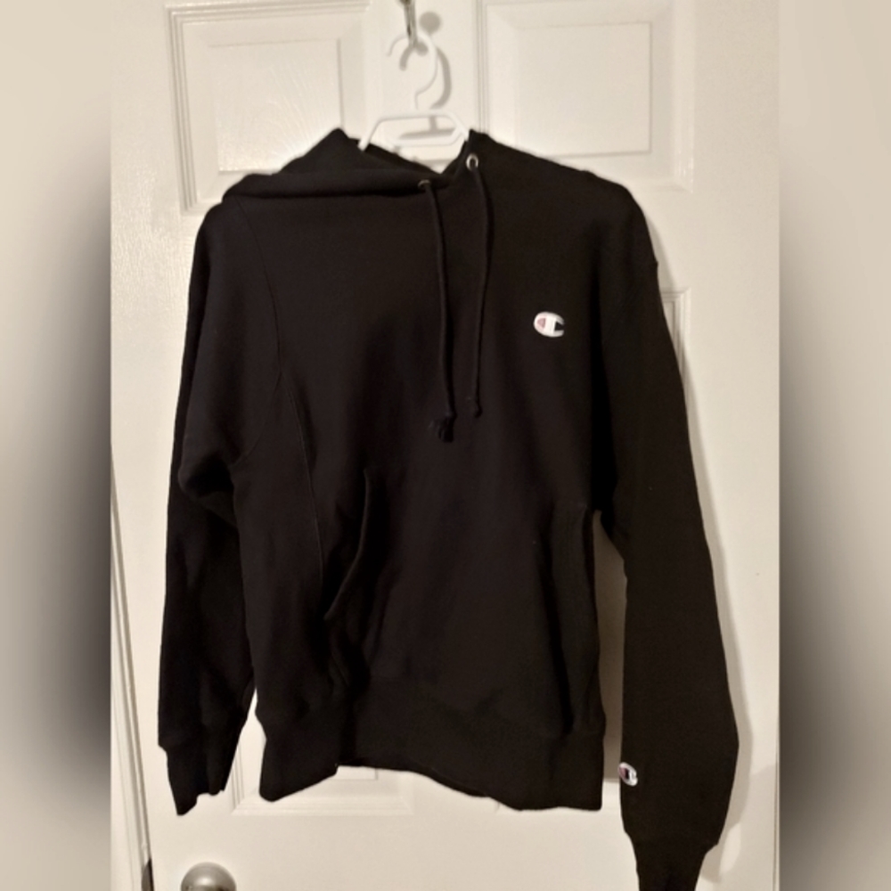 Vintage 90s Champion Reverse Weave Hoodie Sweatshirt‎ Crewneck Size Medium Black